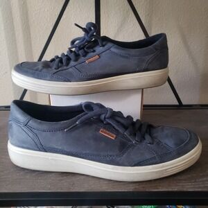 Ecco Leather Casual Sneakers Comfort Walking Shoes Navy‎ Blue Mens Size 10